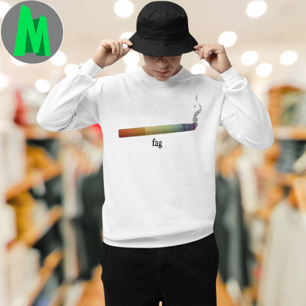 Rainbow Cigarette ‘F g’ Satire Graphic T-Shirt – Edgy LGBTQ+ & Pop Culture Statement Tee
