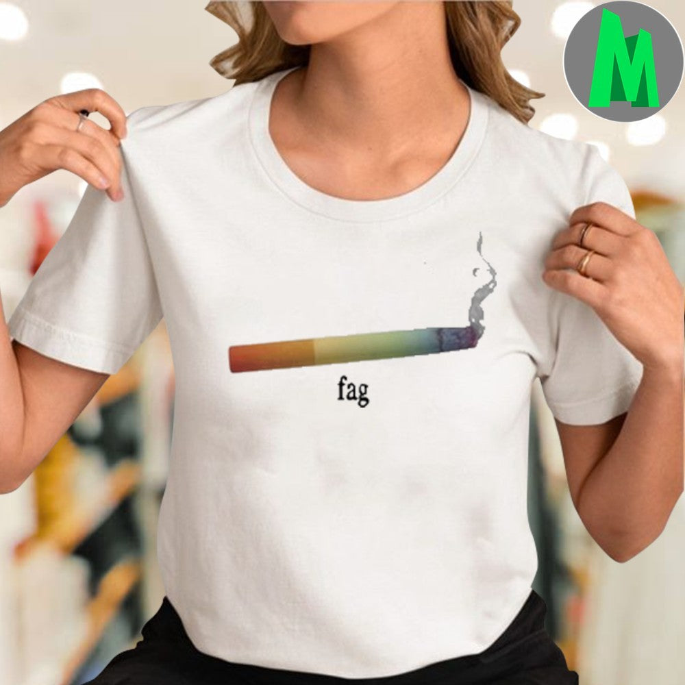 Rainbow Cigarette ‘F g’ Satire Graphic T-Shirt – Edgy LGBTQ+ & Pop Culture Statement Tee