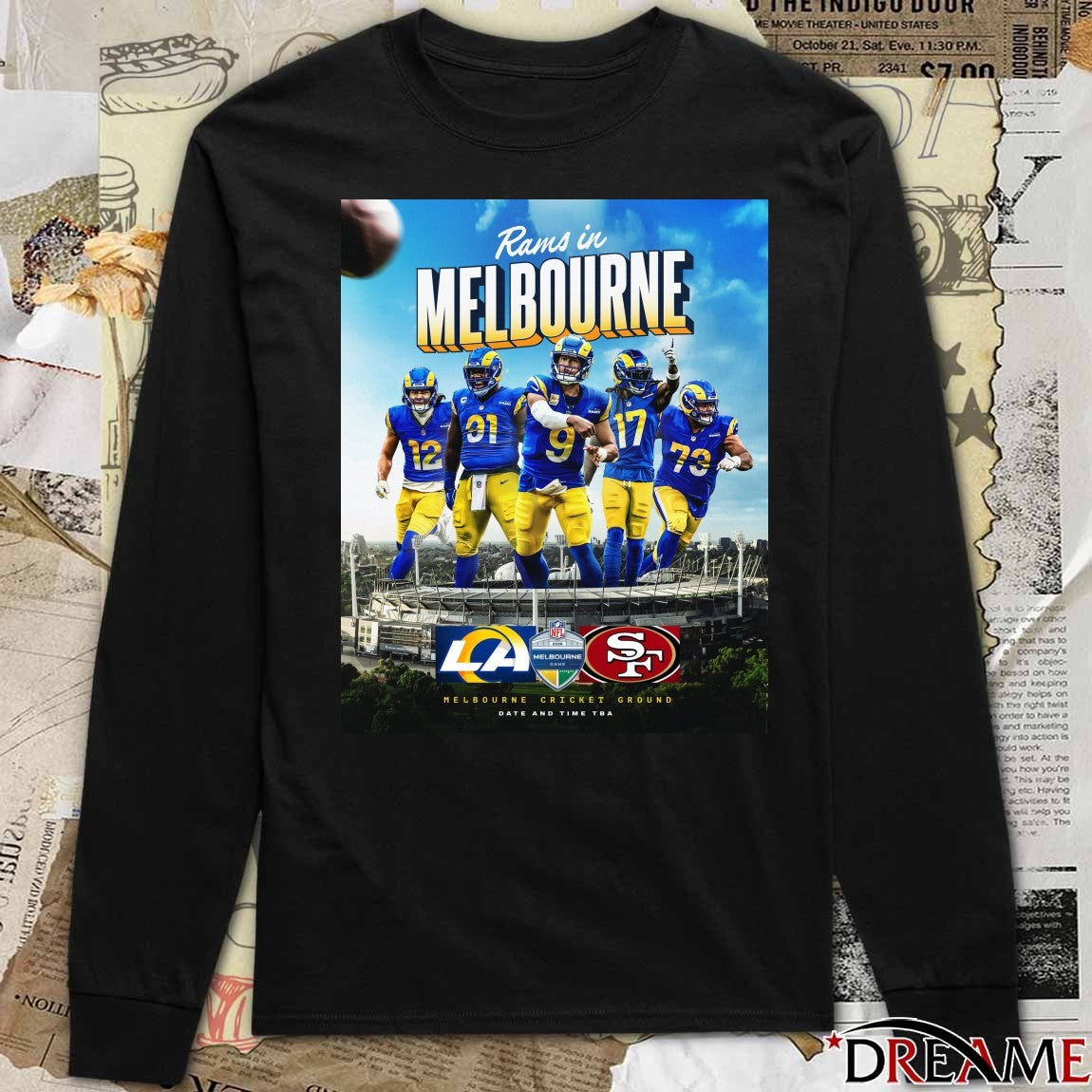 Rams Is Melbourne Los Angeles Vs San Francisco Melbourne Cricket Ground Poster t-shirt