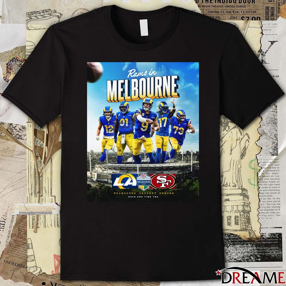 Rams Is Melbourne Los Angeles Vs San Francisco Melbourne Cricket Ground Poster t-shirt