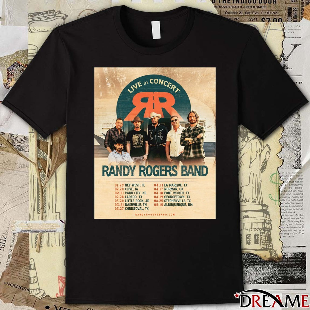 Randy Rogers Band Live In Concert January – May 2026 Poster t-shirt