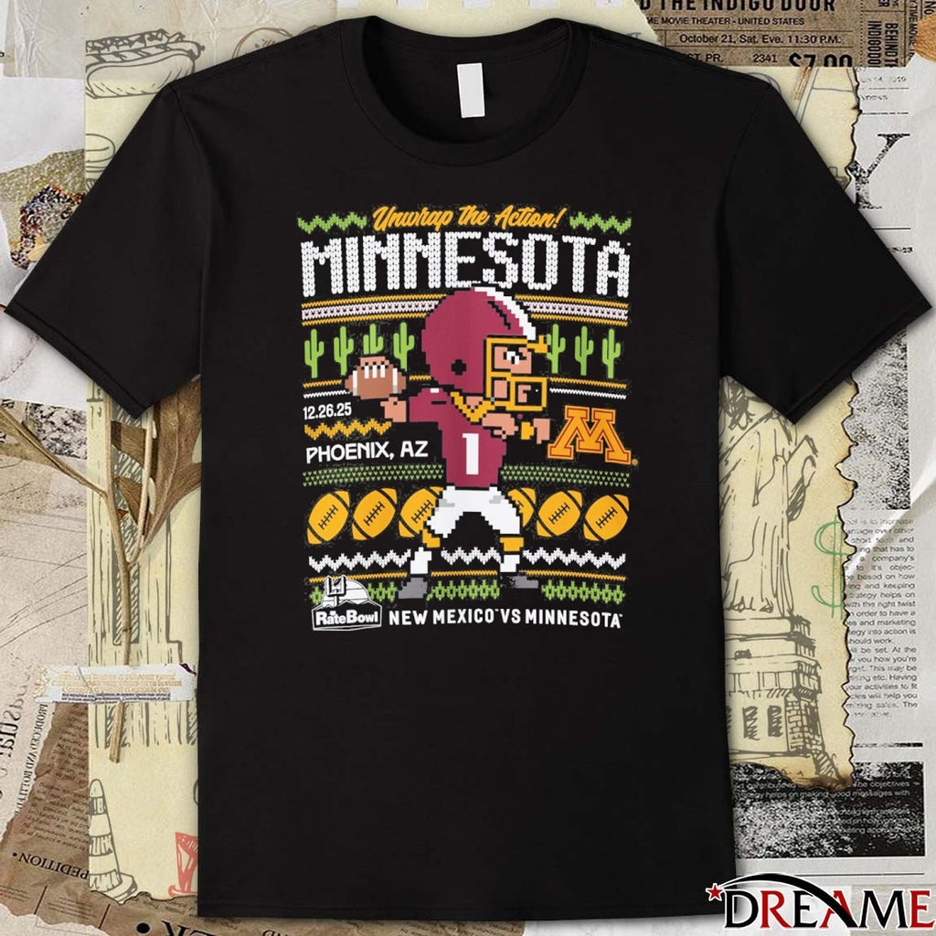 Rate Bowl 2025 Minnesota Golden Gophers 8-Pixel December 26 Phoenix AR Ugly Christmas Sweater t-shirt