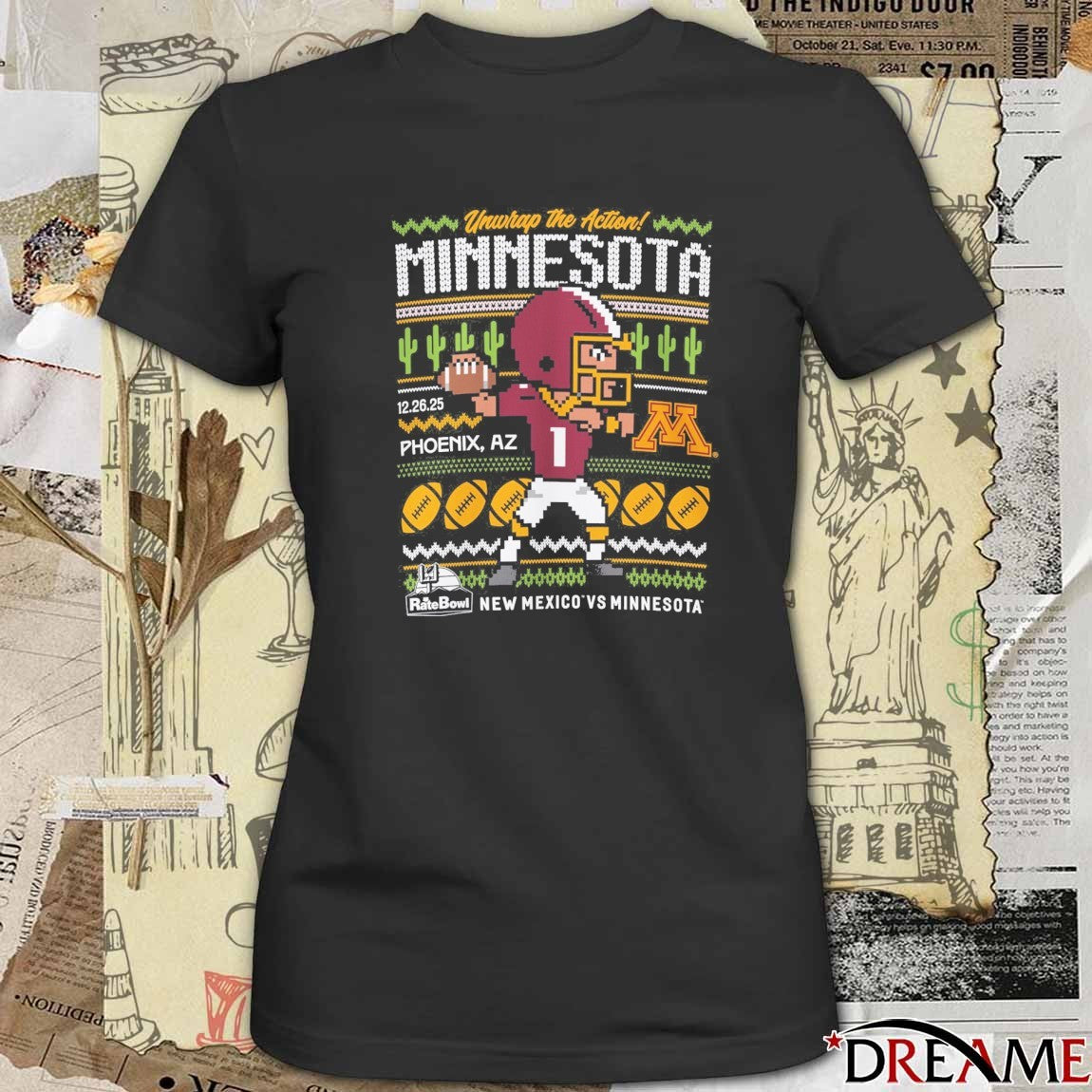 Rate Bowl 2025 Minnesota Golden Gophers 8-Pixel December 26 Phoenix AR Ugly Christmas Sweater t-shirt