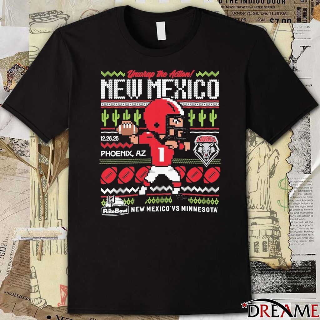 Rate Bowl 2025 New Mexico vs Minnesota Pixel Player Dec 26 Phoenix, AZ Ugly Christmas Sweater t-shirt