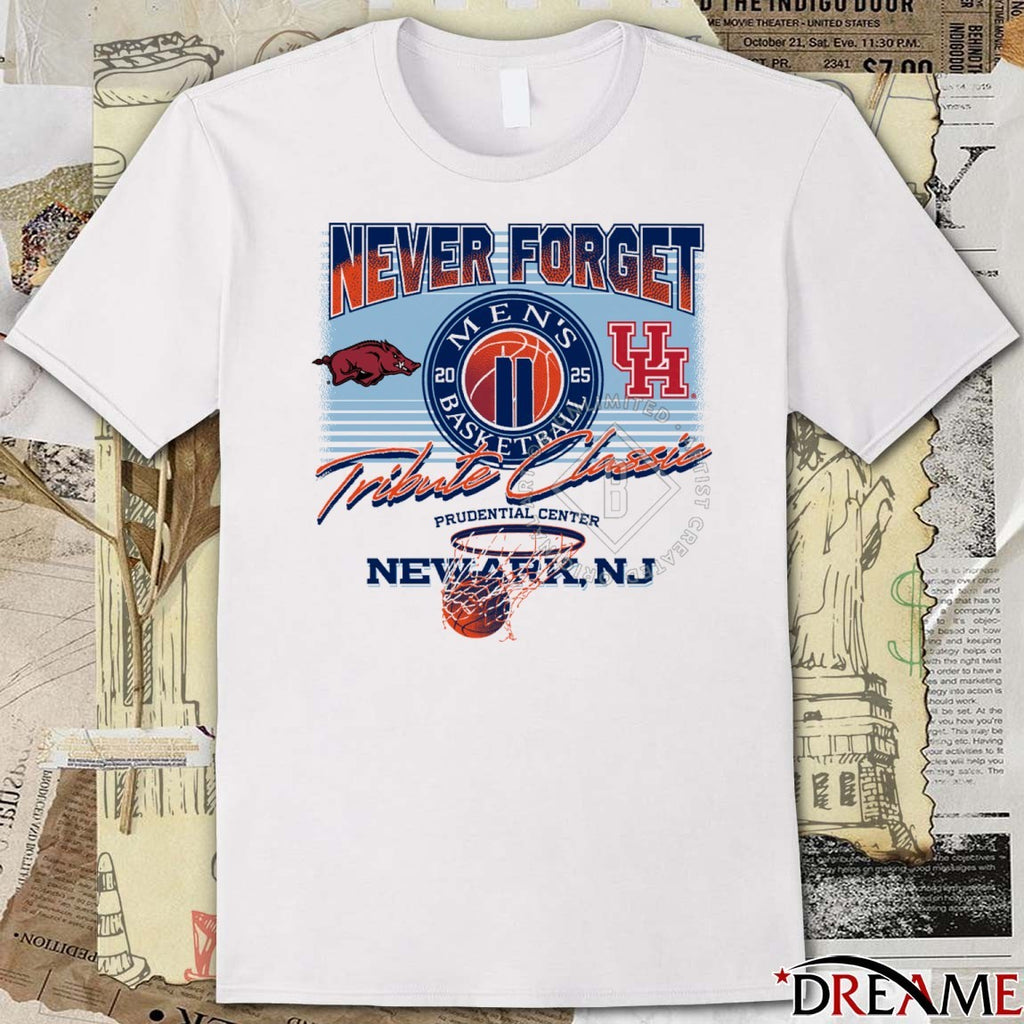Razorbacks Vs Cougars Never Forget Tribute Classic Men’s Basketball Prudential Center, Newark, NJ t-shirt