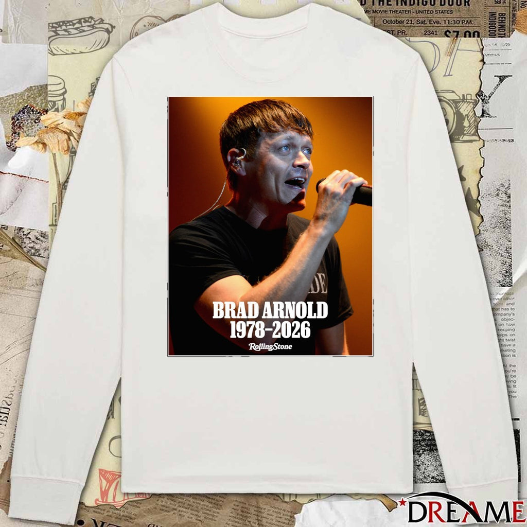 Rest In Peace Brad Arnold 3 Doors Down 1978-2026 Rolling Stone Poster t-shirt