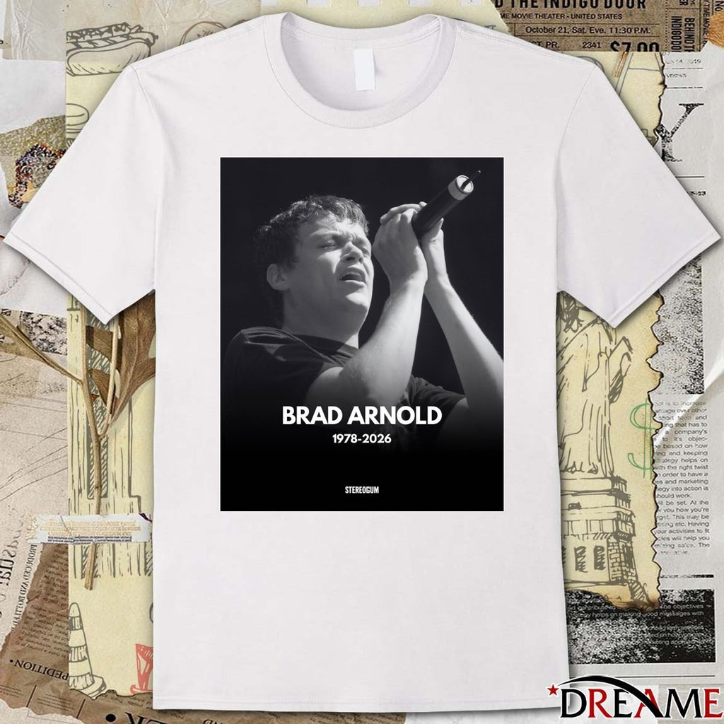 Rest In Peace Brad Arnold Founding Frontman Of 3 Doors Down Has Died 1978-2026 Poster t-shirt