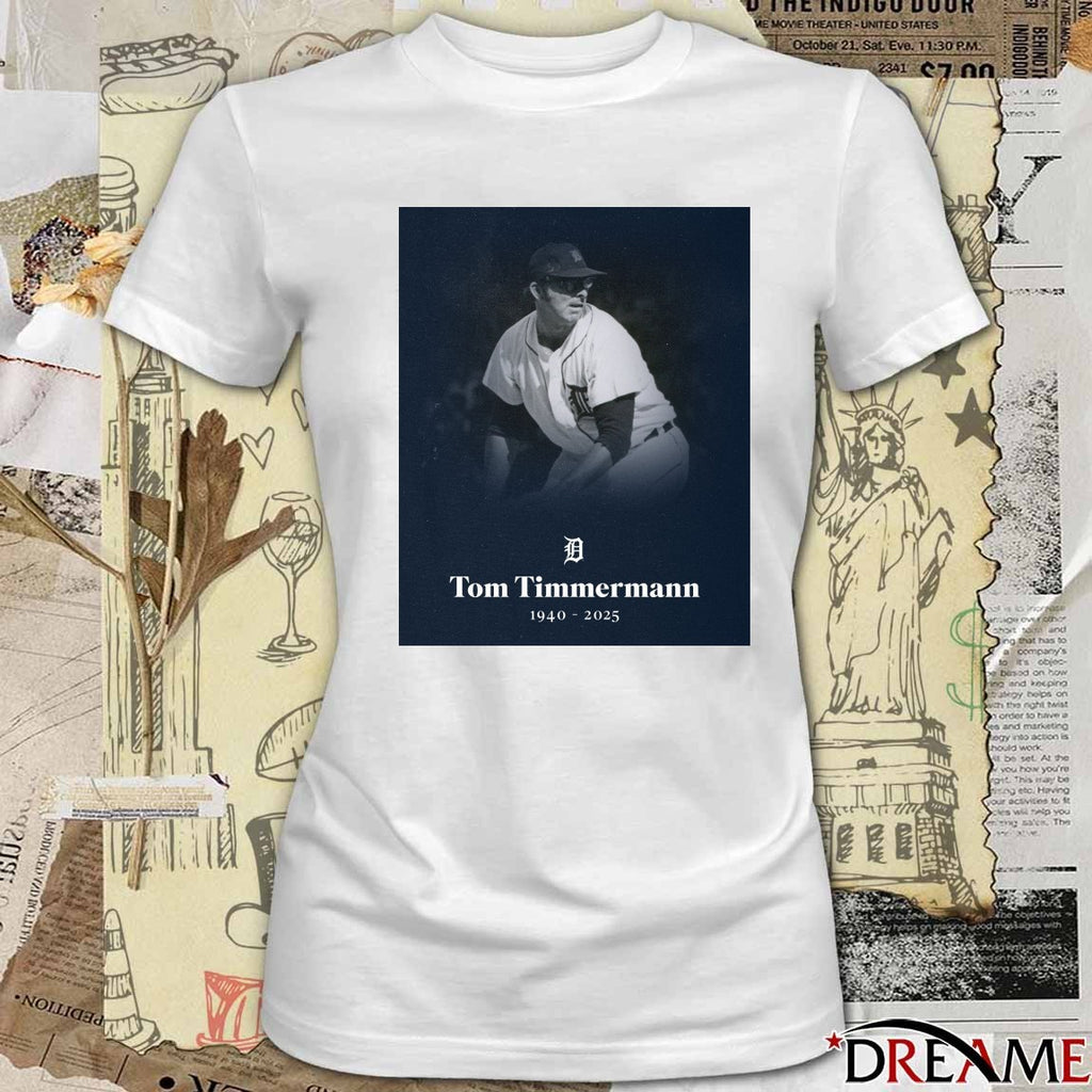 Rest In Peace Former Detroit Tigers Pitcher Tom Timmermann 1940 – 2025 Poster t-shirt