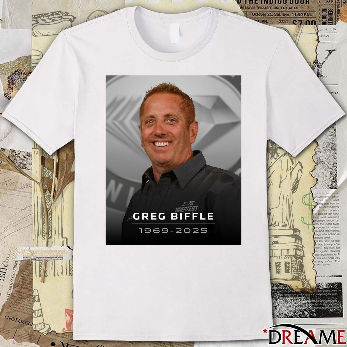 Rest In Peace Greg Biffle 1969 – 2025 NASCAR Poster t-shirt