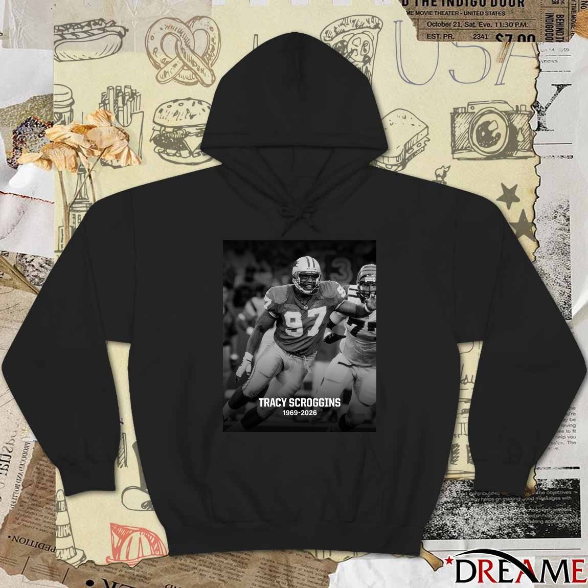 Rest In Peace Legend Tracy Scroggins 1969 – 2026 Detroit Lions Poster t-shirt