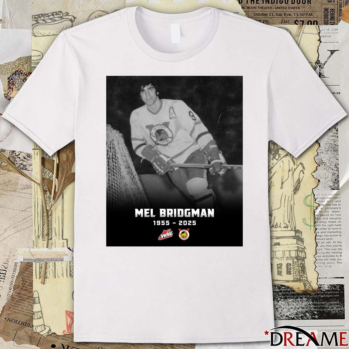 Rest In Peace Mel Bridgman 1955 – 2025 Western Hockey League Poster t-shirt