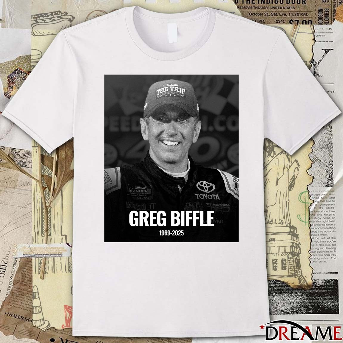 Rest In Peace NASCAR Greg Biffle 1969 – 2025 Motorsport Poster t-shirt