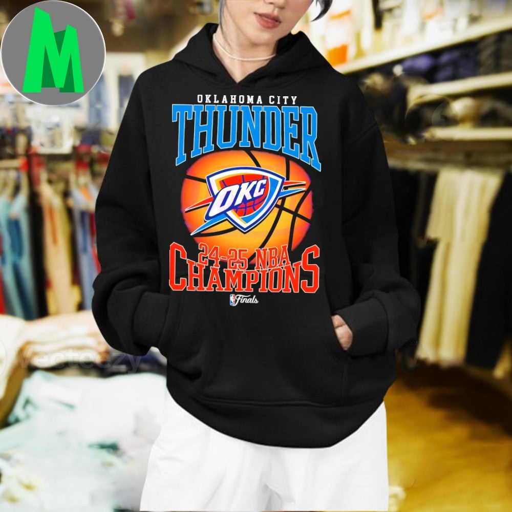 Retro OKC Thunder 2025 NBA Champions Basketball Graphic T-Shirt