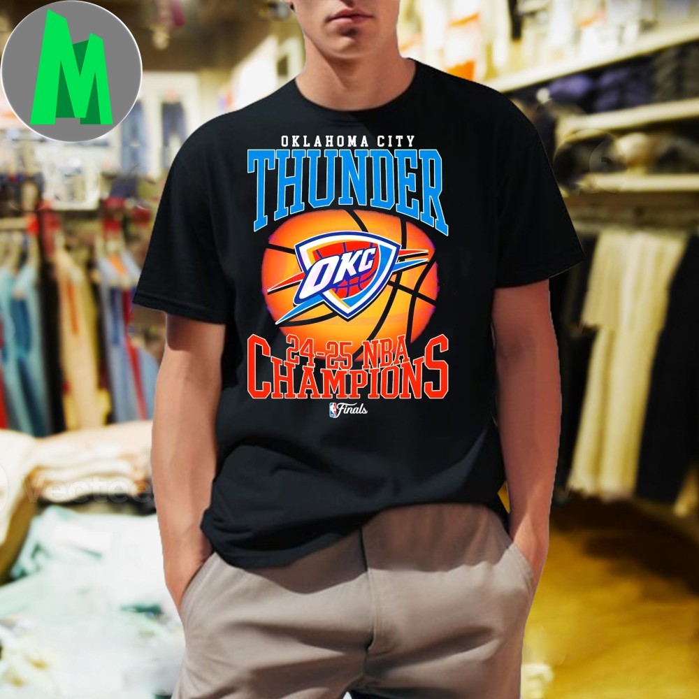 Retro OKC Thunder 2025 NBA Champions Basketball Graphic T-Shirt