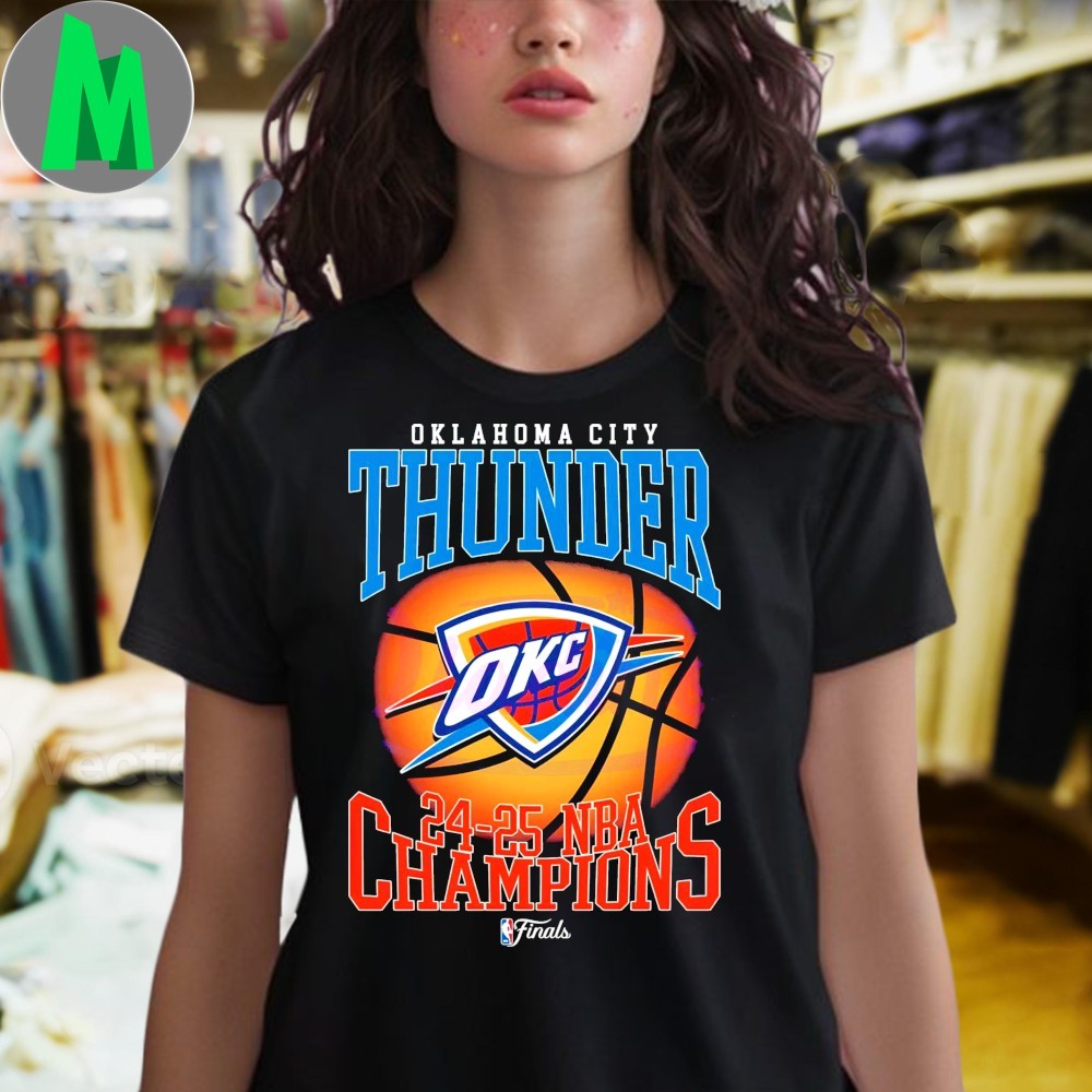 Retro OKC Thunder 2025 NBA Champions Basketball Graphic T-Shirt