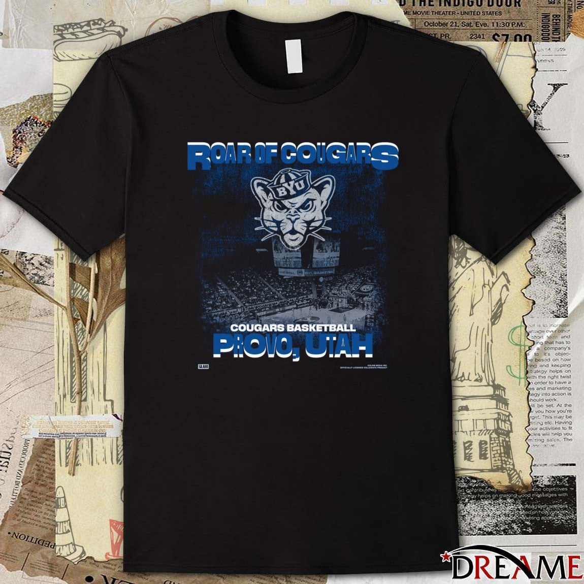 Road Of Cougars BYU Cougars Basketball Arena Provo Utah Slam t-shirt