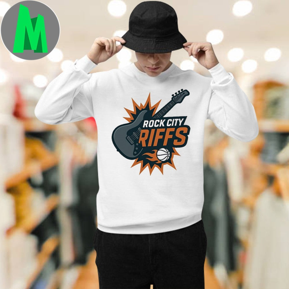 Rock City Riffs Guitar & Basketball Logo T-Shirt
