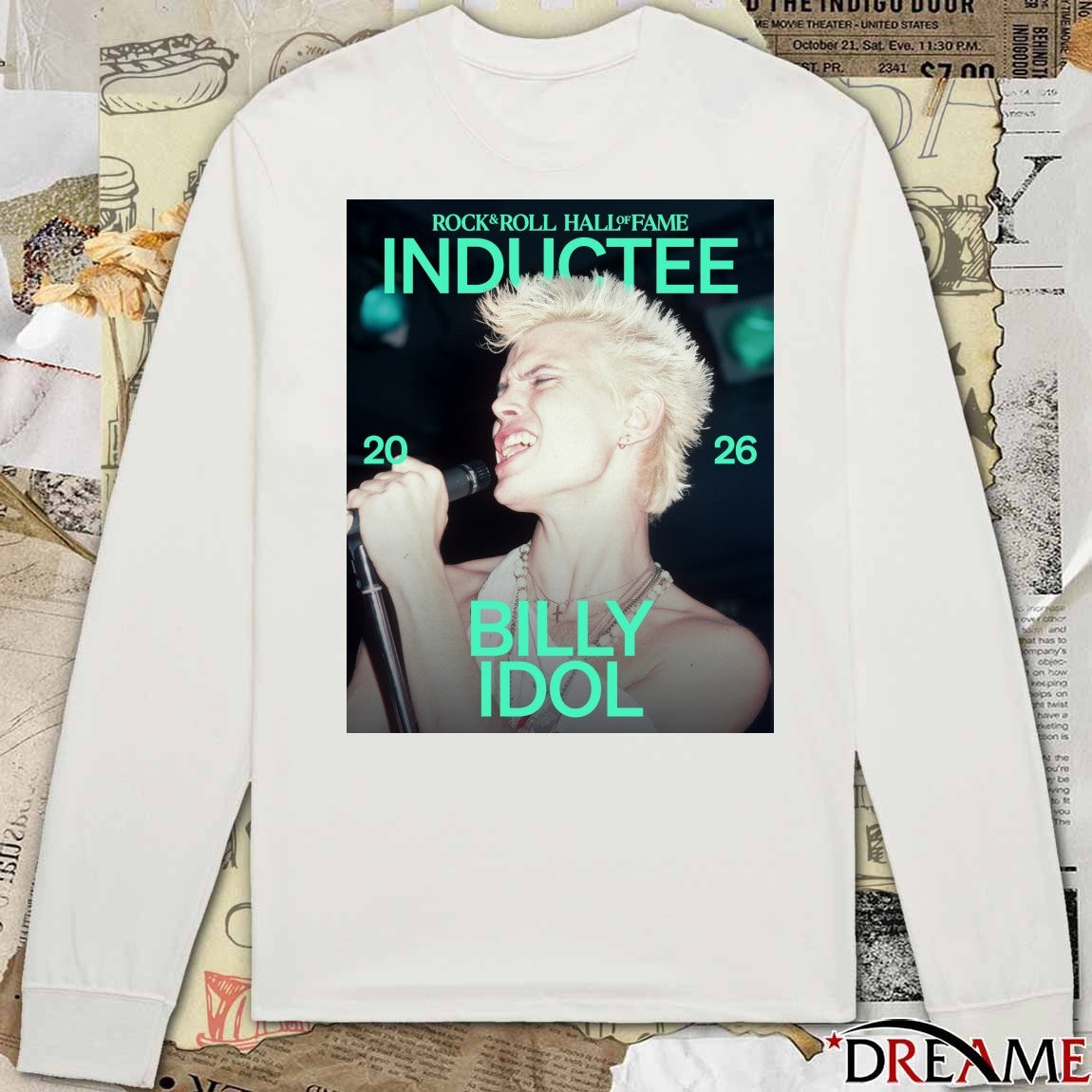 Rock & Roll Hall of Fame Class of 2026 Inductee Billy Idol Poster t-shirt
