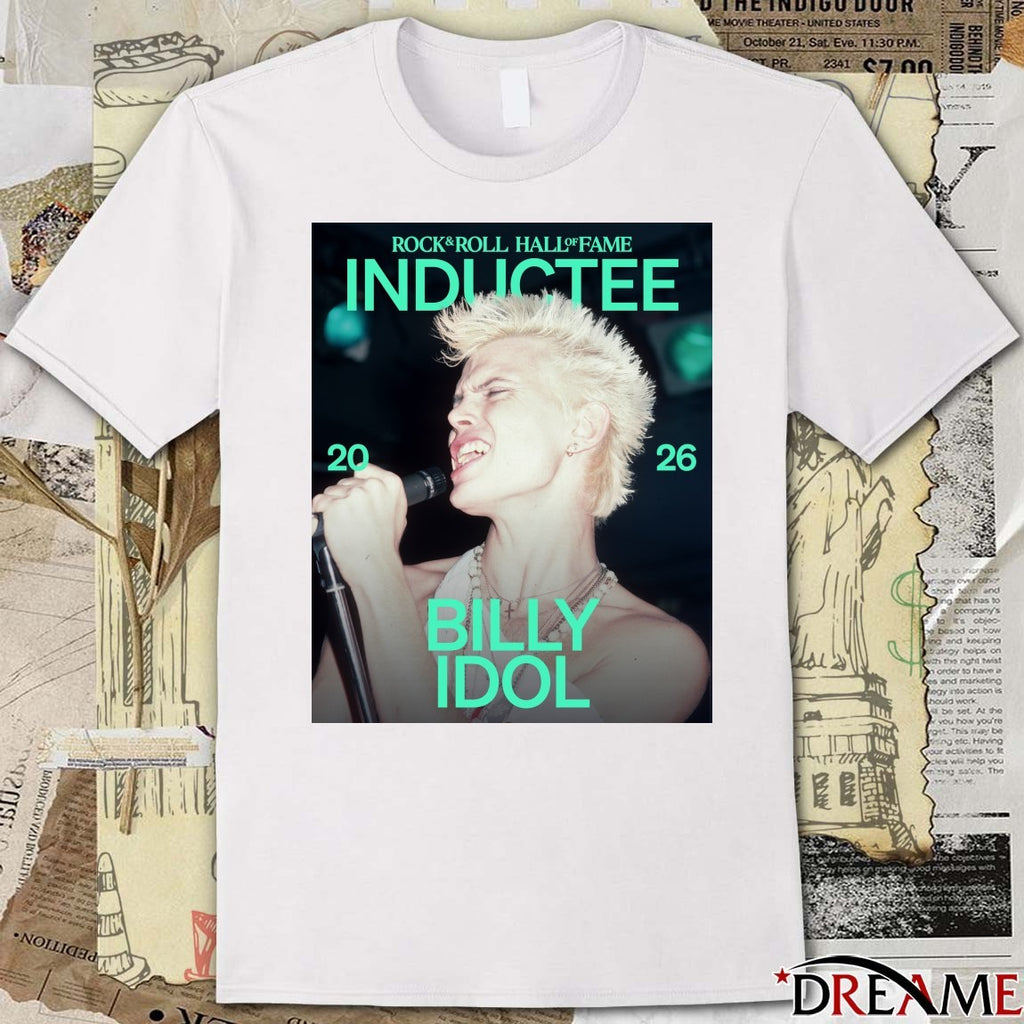 Rock & Roll Hall of Fame Class of 2026 Inductee Billy Idol Poster t-shirt