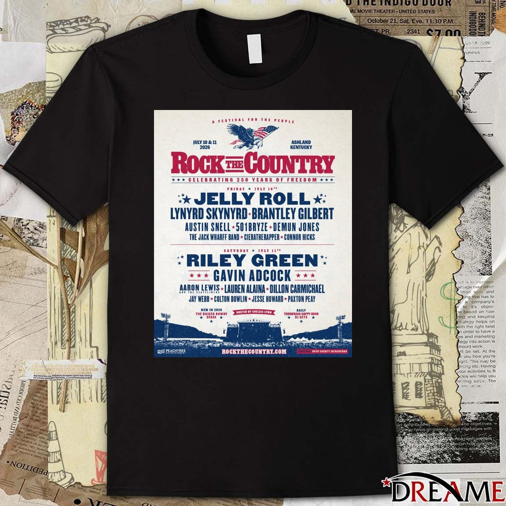Rock the Country July 10 – 11, 2026 Boyd County Fairgrounds Ashland, Kentucky Poster t-shirt