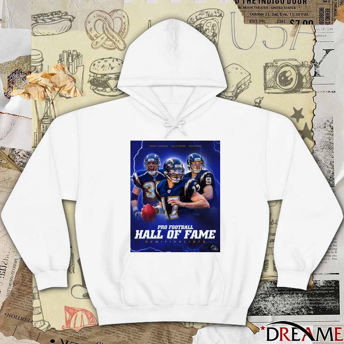 Rodney Harrison Philip Rivers Drew Brees Pro Football Hall Of Fame Semifinalists Poster t-shirt