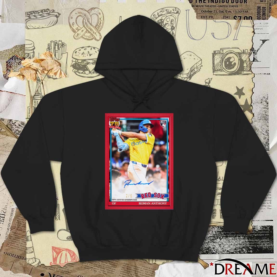 Roman Anthony Red Sox 2026 Topps Certified Autograph Issue Signature Poster t-shirt