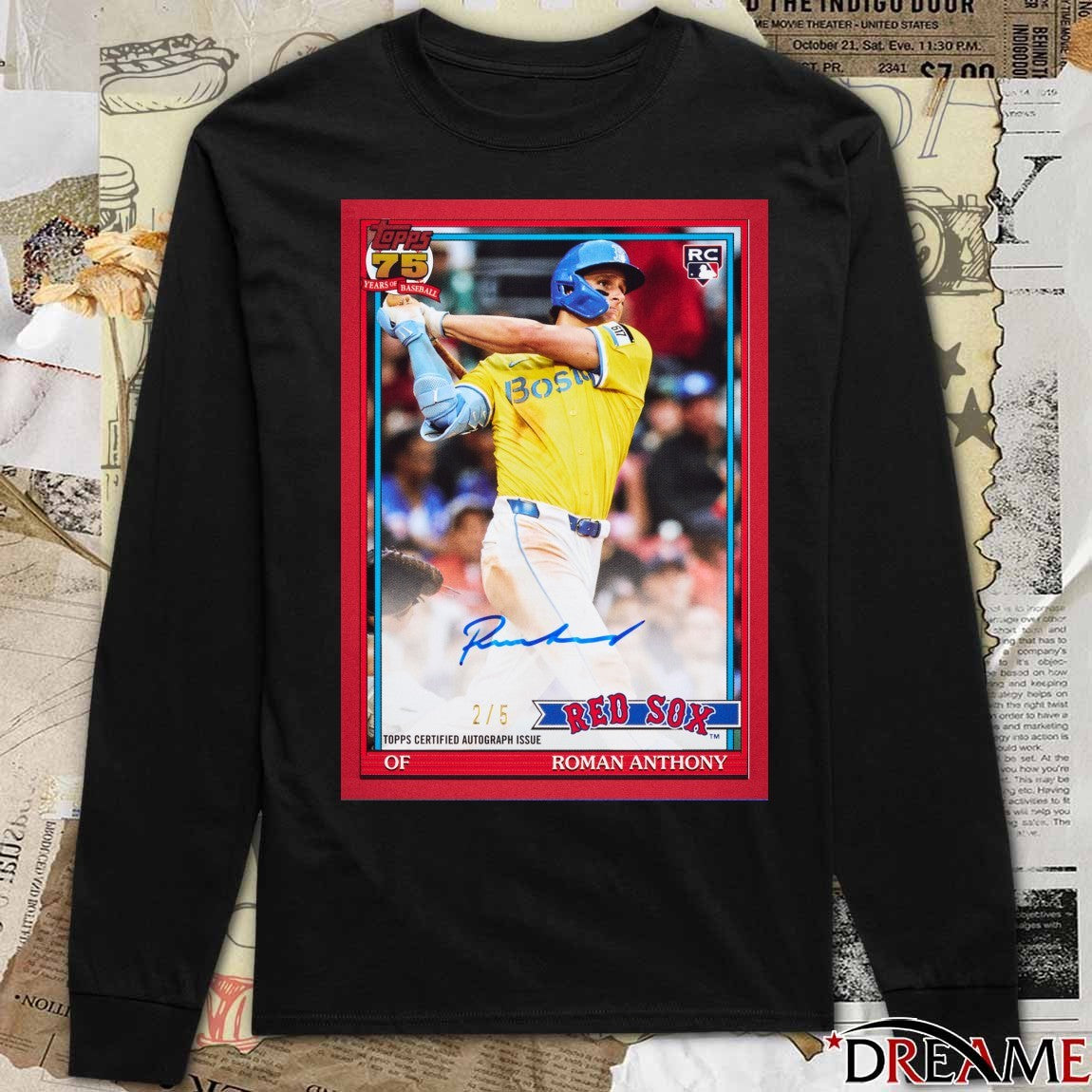 Roman Anthony Red Sox 2026 Topps Certified Autograph Issue Signature Poster t-shirt