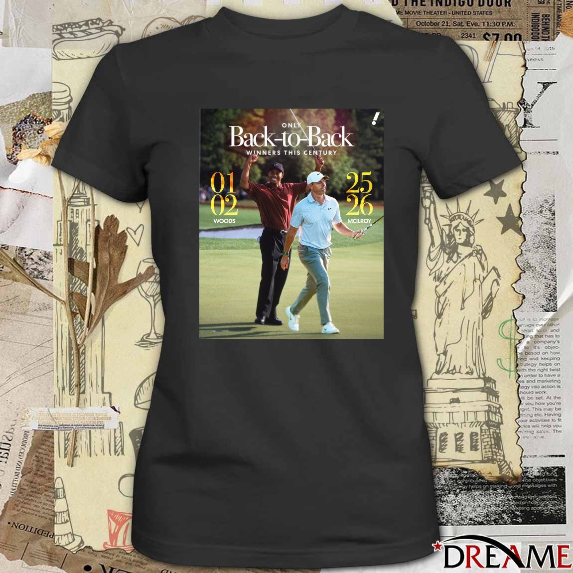 Rory McILroy Only Back-To-Back Winners This Century 2025-2026 Yahoo Sports Poster t-shirt