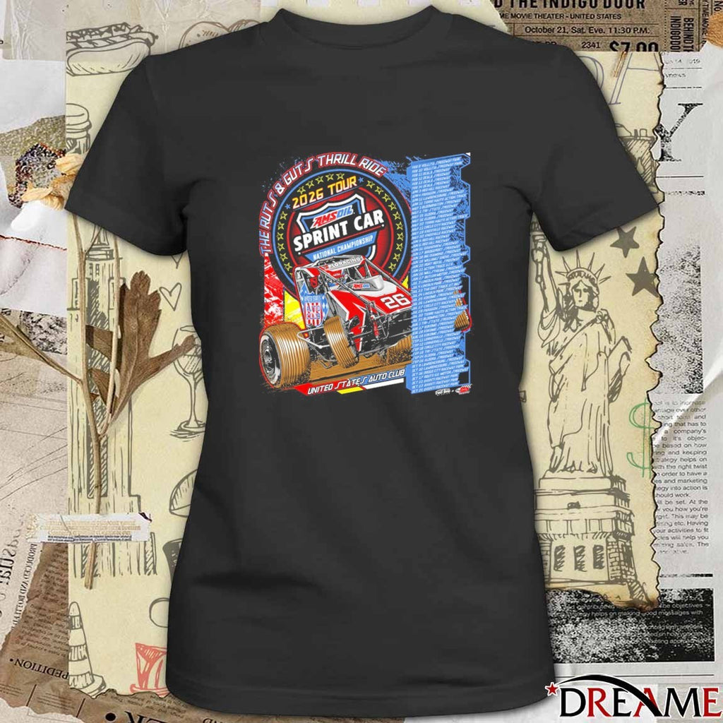 Ruts and Guts Thrill Ride 2026 Tour AMSOIL Sprint Car National Championship United States Auto Club t-shirt
