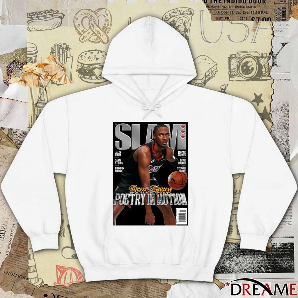 SLAM 260 Tyrese Maxey Poetry In Motion Magazine Philadelphia 76ers Poster t-shirt