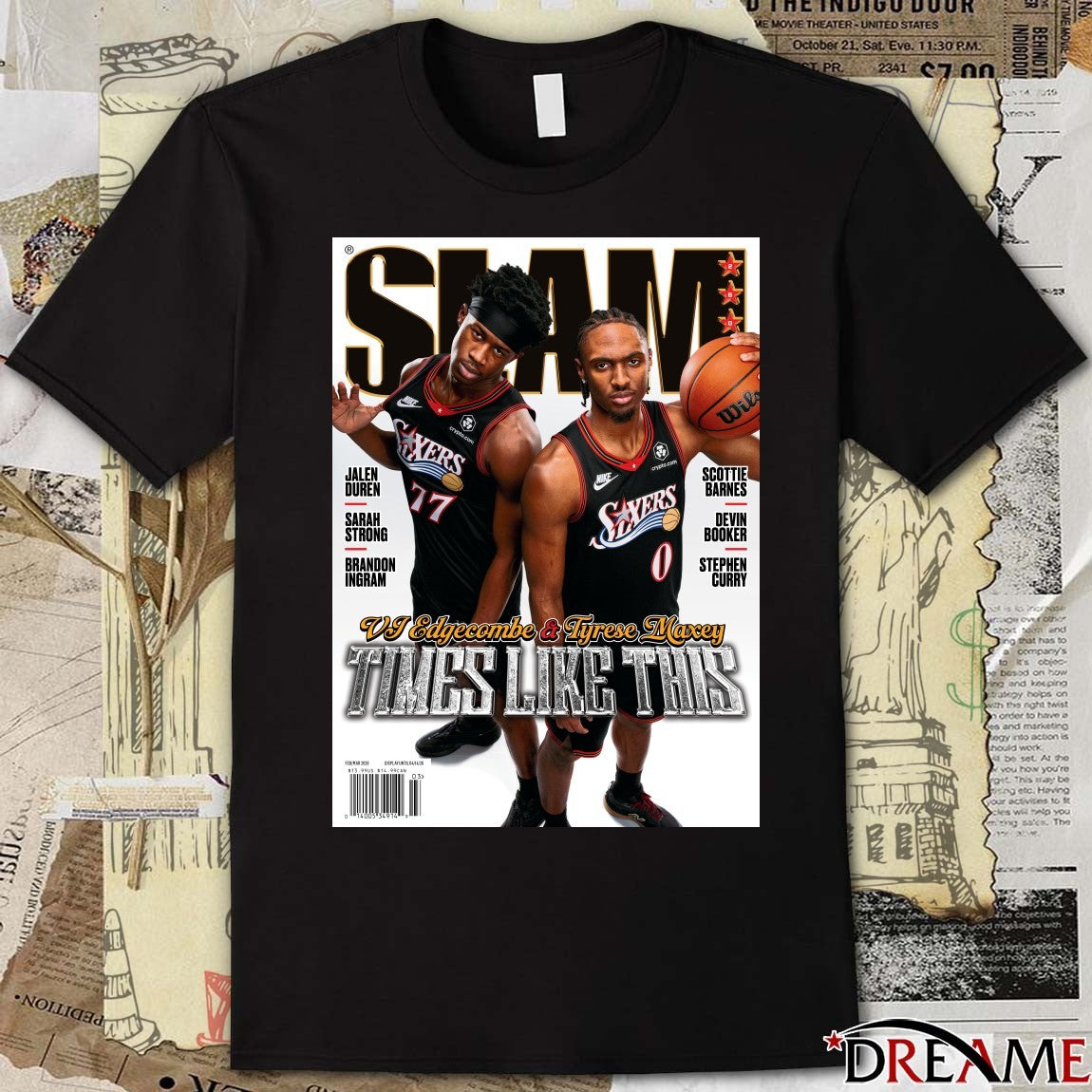 SLAM 260 Tyrese Maxey and VJ Edgecombe Times Like This Philadelphia 76ers Magazine Poster t-shirt