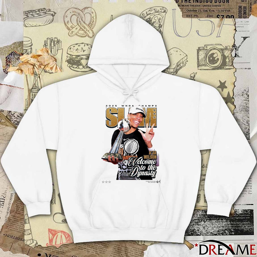 SLAM Cover A’ja Wilson Las Vegas Aces 2025 WNBA Champs Welcome To The Dynasty t-shirt