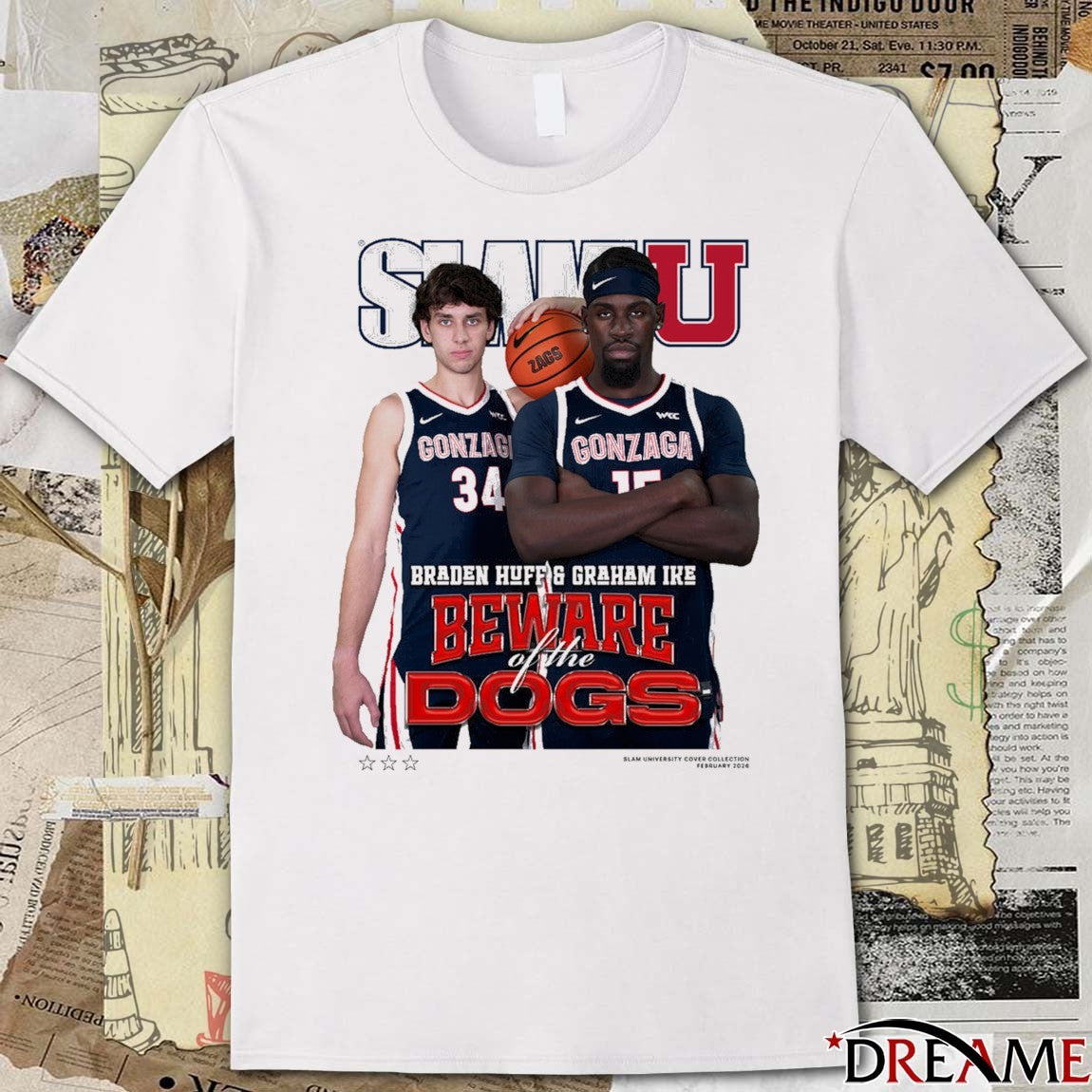 SLAM Cover Gonzaga Bulldogs Beware Of The Dogs Braden Huff + Graham Ike t-shirt