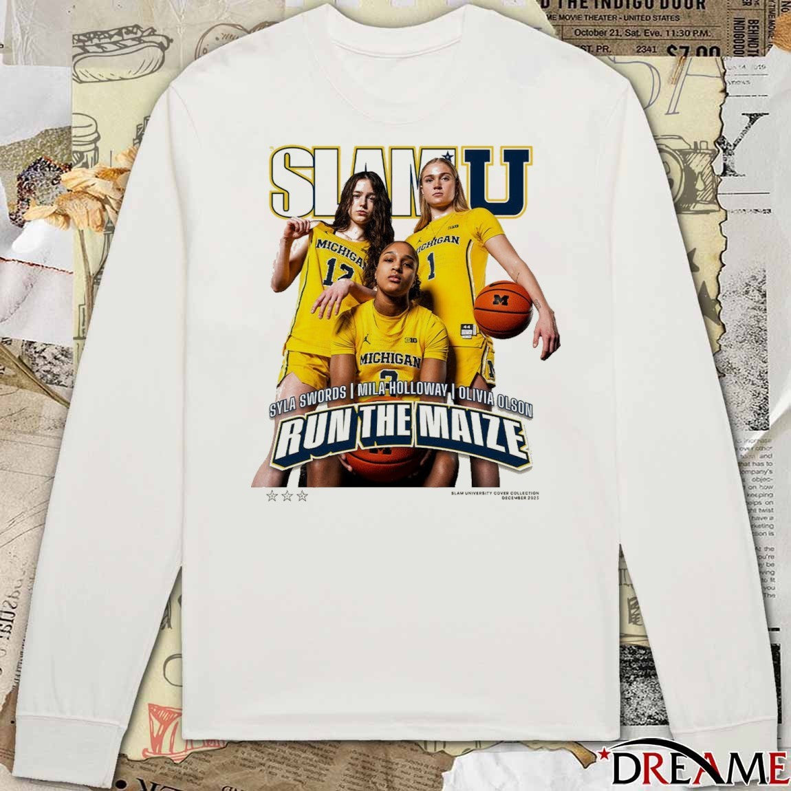 SLAM Cover Michigan WBB Syla Swords, Mila Holloway and Olivia Olson t-shirt
