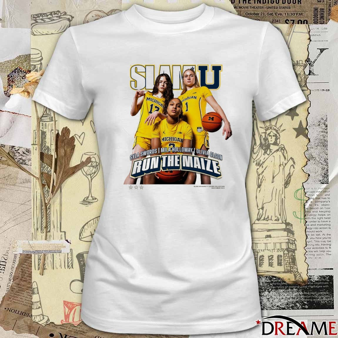 SLAM Cover Michigan WBB Syla Swords, Mila Holloway and Olivia Olson t-shirt
