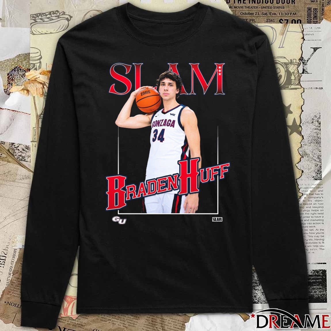 SLAM Gonzaga Bulldogs Basketball Braden Huff Remix t-shirt