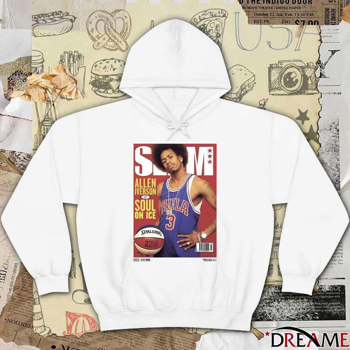 SLAM Hardwood Classics Cover – Philadelphia 76ers Allen Iverson Is Soul On Ice t-shirt