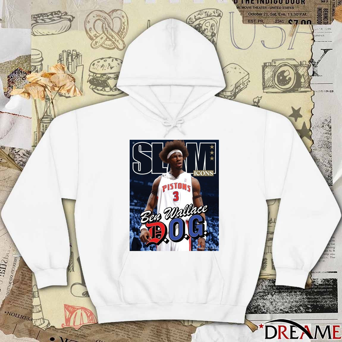 SLAM Icons Ben Wallace DOG Detroit Pistons Poster t-shirt