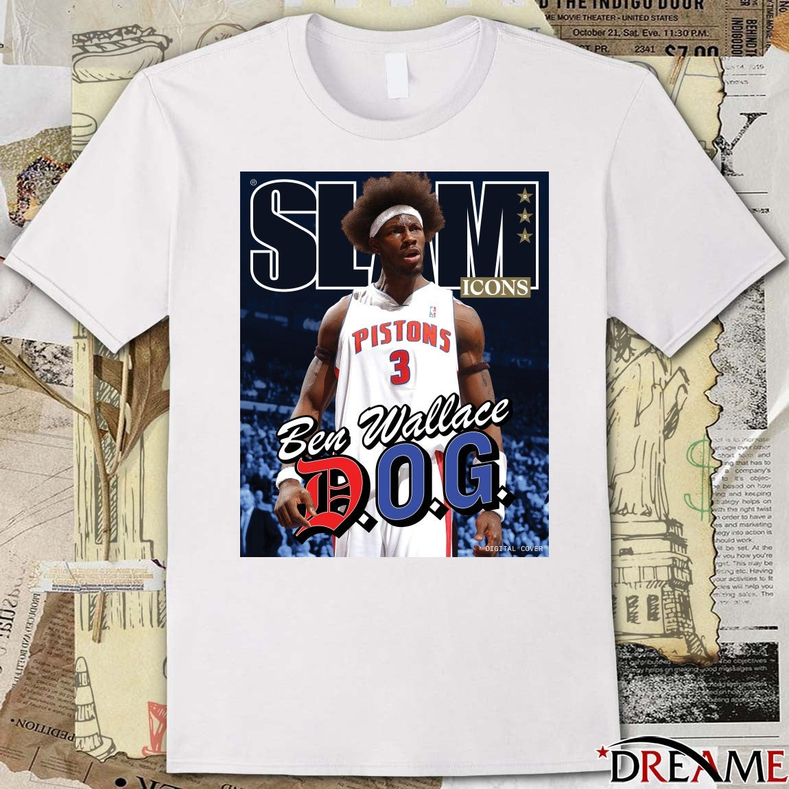 SLAM Icons Ben Wallace DOG Detroit Pistons Poster t-shirt