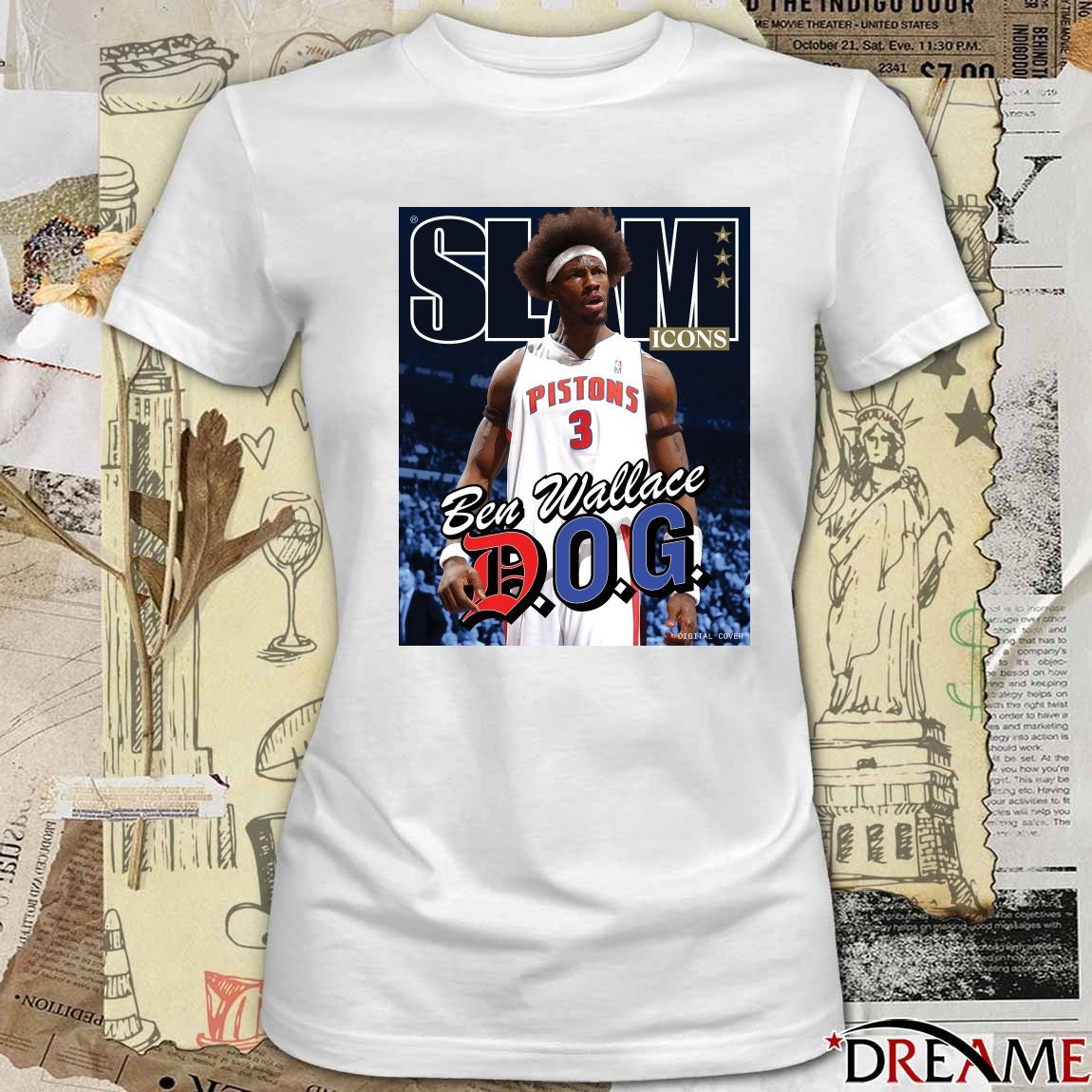 SLAM Icons Ben Wallace DOG Detroit Pistons Poster t-shirt