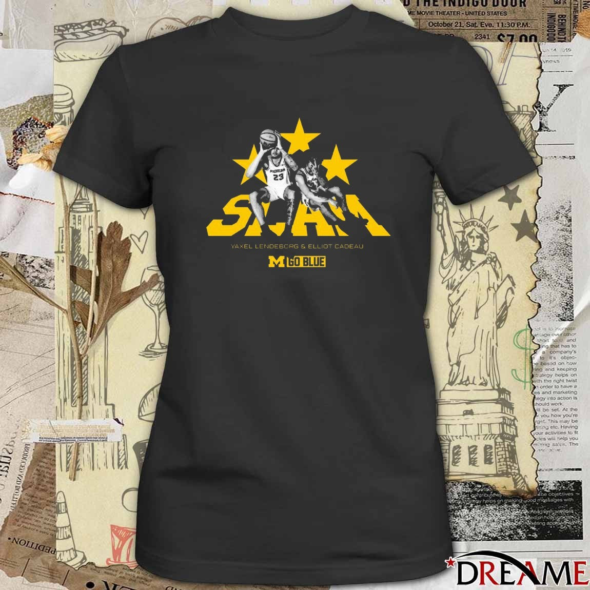SLAM Lendeborg and Cadeau Remix 2025 Michigan Wolverines basketball Go Blue t-shirt