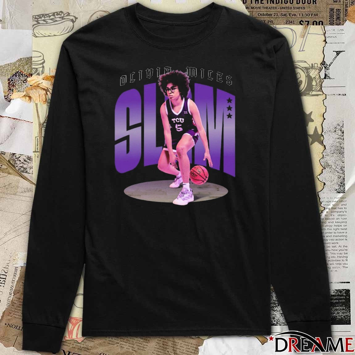 SLAM Olivia Miles Spotlight Remix TCU Horned Frogs t-shirt