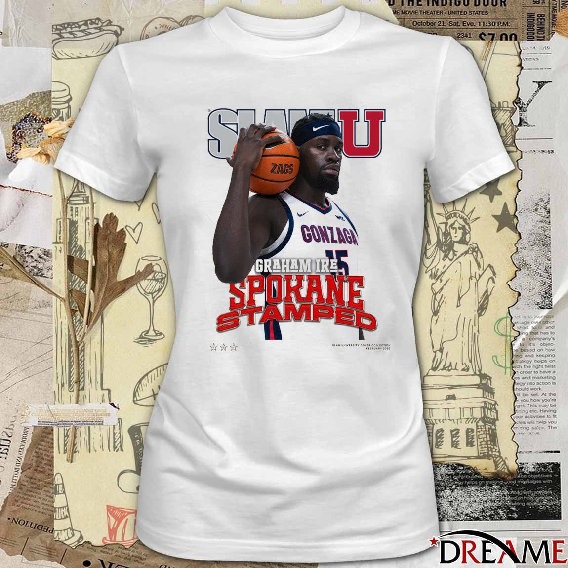 SLAM U Gonzaga Bulldogs Basketball Beware Of The Dogs Graham Ike t-shirt