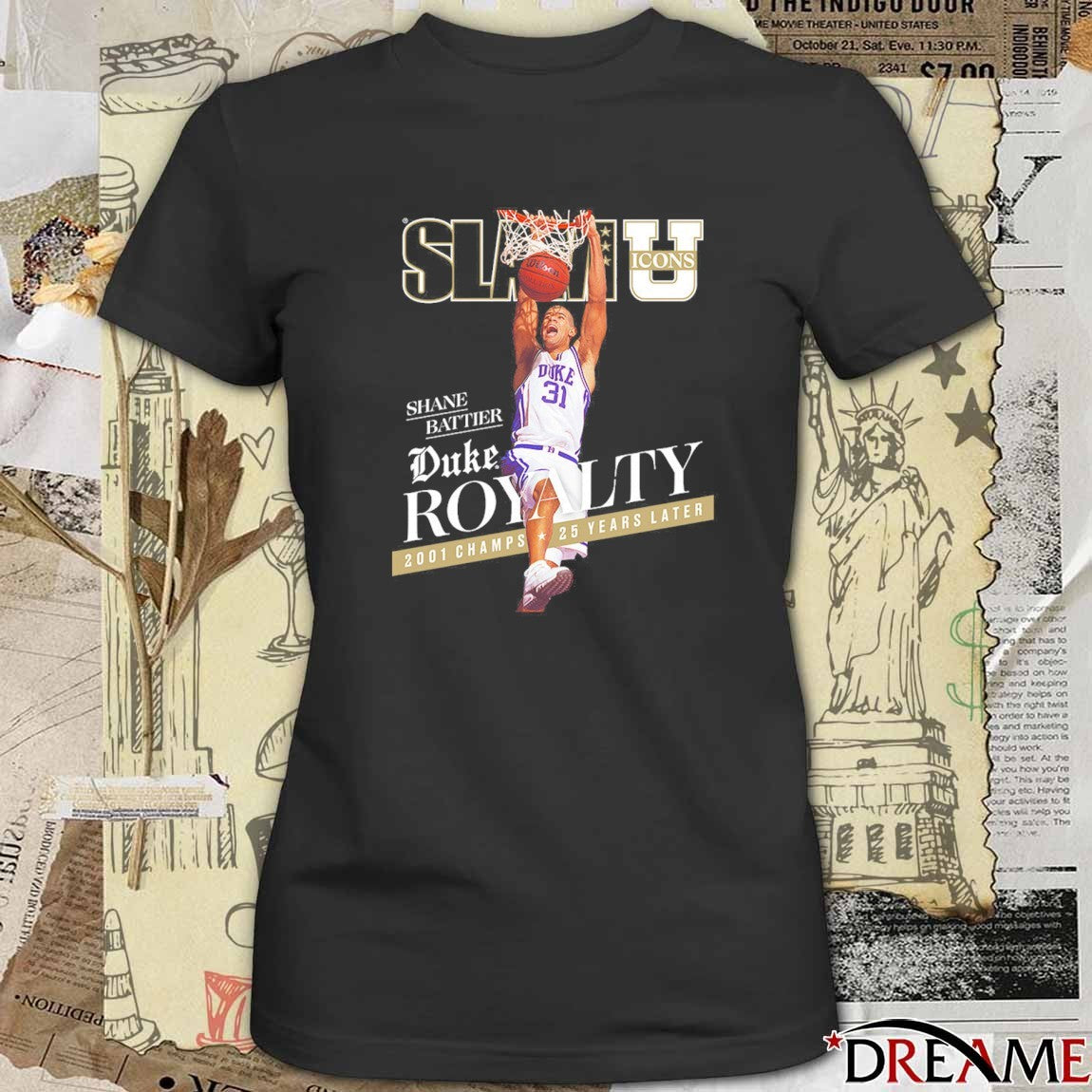 SLAM U Icon Shane Battier Duke Royalty 2001 Champs 25 Years Later t-shirt