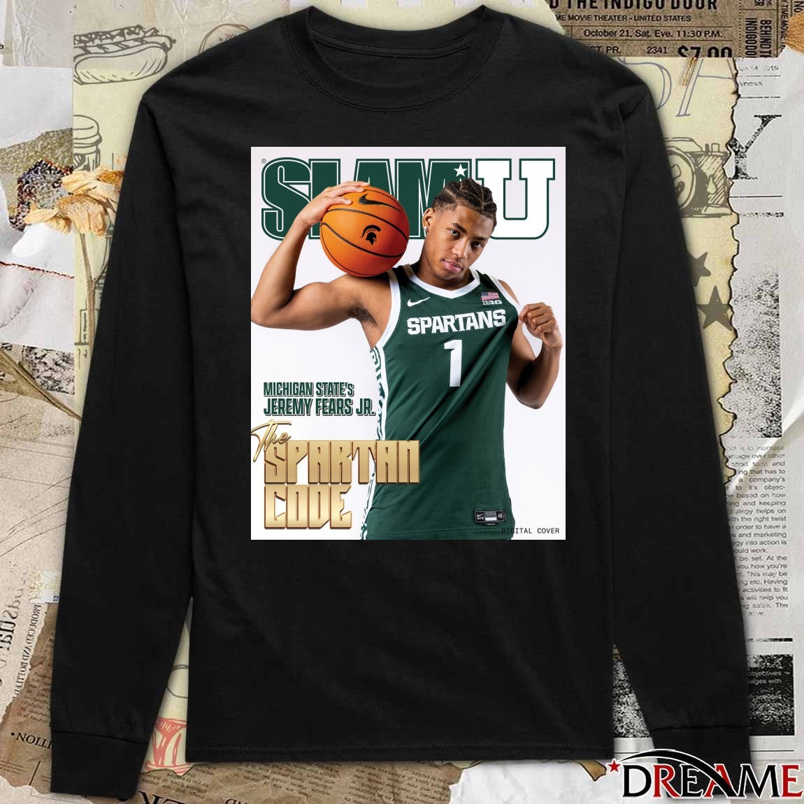 SLAM U Michigan State Spartans Jeremy Fears Jr. The Spartan Code Poster t-shirt