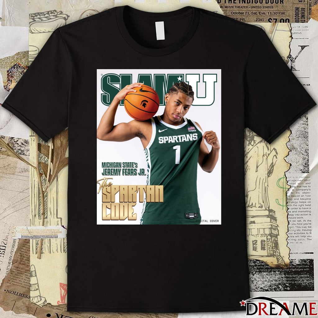 SLAM U Michigan State Spartans Jeremy Fears Jr. The Spartan Code Poster t-shirt