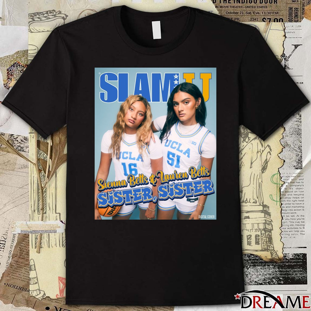 SLAM University magazine x UCLA basketball Sienna and Lauren Betts Sister Sister Poster t-shirt
