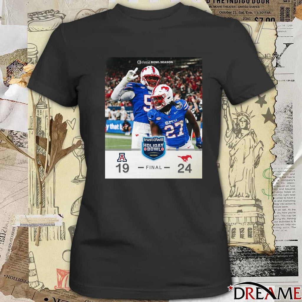 SMU Mustangs vs Arizona Wildcats 2026 Trust & Will Holiday Bowl Final Score 24 – 19 Poster t-shirt