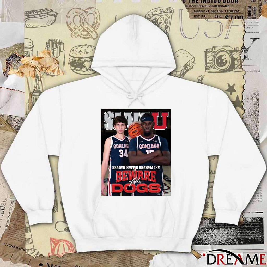 Salm U Braden Huff and Graham Ike Beware Of The Dogs Gonzaga Bulldogs Poster t-shirt