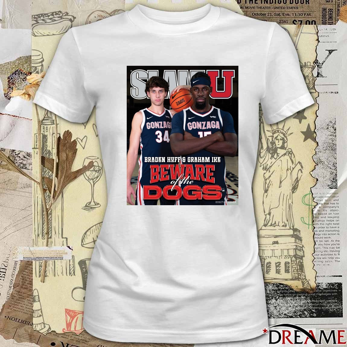 Salm U Braden Huff and Graham Ike Beware Of The Dogs Gonzaga Bulldogs Poster t-shirt